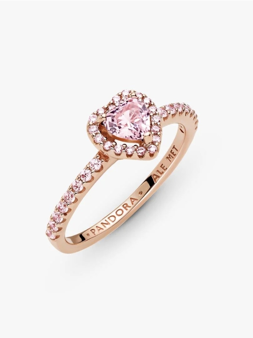 Pandora Sparkling Elevated Heart Ring 188421C04-5614k rose gold plating